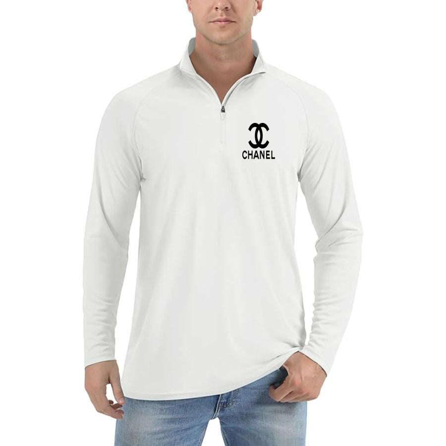 Men's Chanel Lightweight Quarter-Zip Athletic Shirt – Long Sleeve Polyester Wear