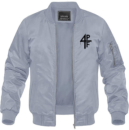 Men's 4PF Lightweight Bomber Jacket Windbreaker Softshell Varsity Jacket Coat