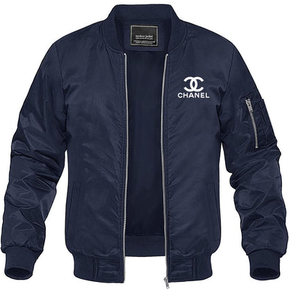 Men's Chanel Lightweight Bomber Jacket Windbreaker Softshell Varsity Jacket Coat