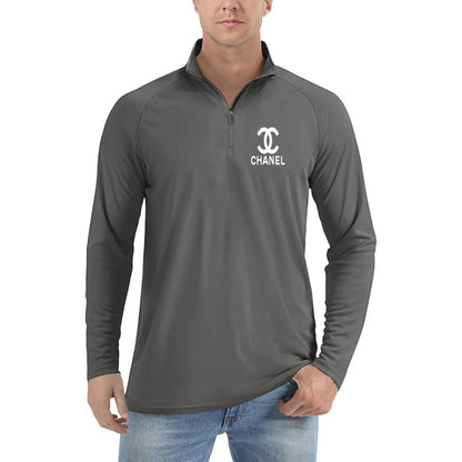 Men's Chanel Lightweight Quarter-Zip Athletic Shirt – Long Sleeve Polyester Wear